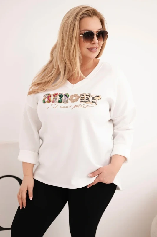 Bluza damska Plus Size z dekoltem V ELIZA ( r. 48-54)  