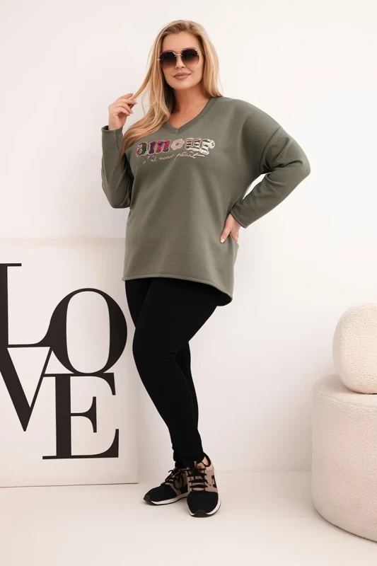 Bluza damska Plus Size z dekoltem V ELIZA ( r. 48-54)    
