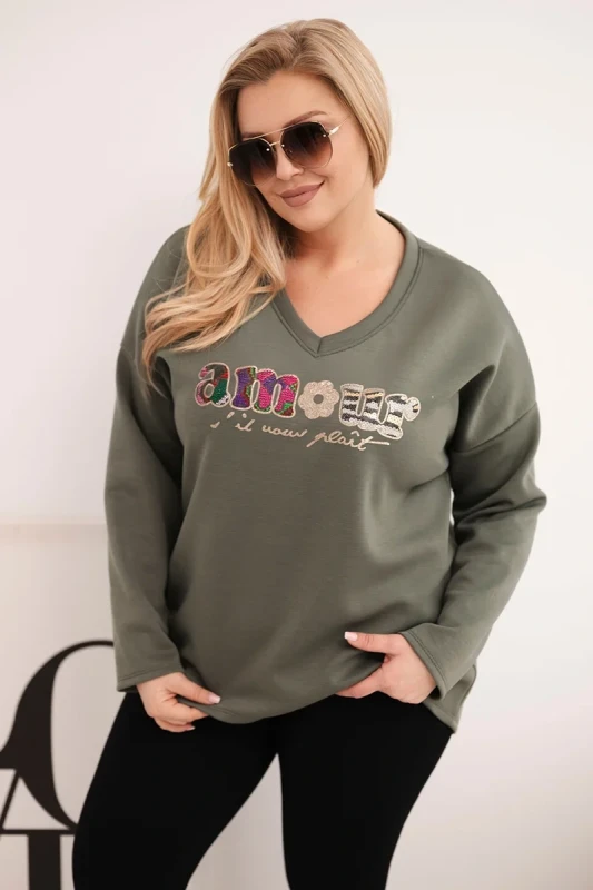 Bluza damska Plus Size z dekoltem V ELIZA ( r. 48-54)    