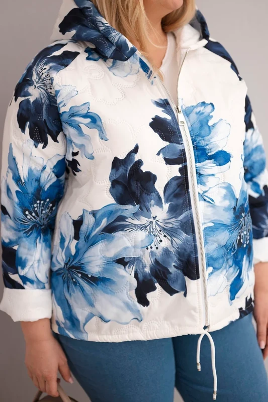 Kurtka  Plus Size z florystycznym wzorem ( 46/50) 