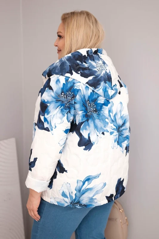 Kurtka  Plus Size z florystycznym wzorem ( 46/50) 
