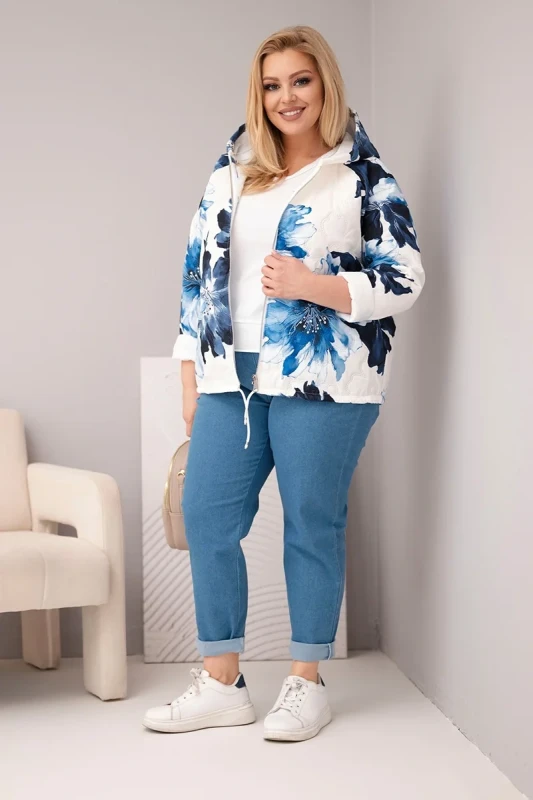 Kurtka  Plus Size z florystycznym wzorem ( 46/50) 
