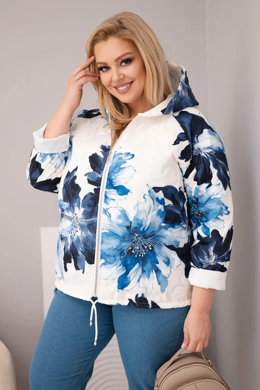 Kurtka  Plus Size z florystycznym wzorem ( 46/50) 