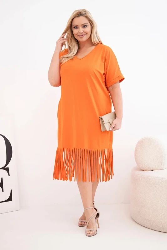  Sukienka damska Plus Size z frędzlami LORENA (r.46-50)