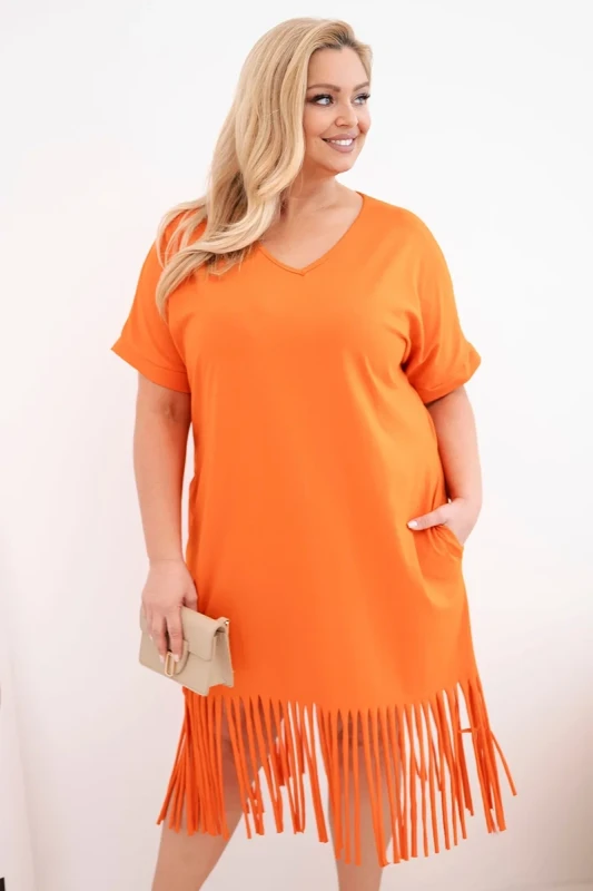  Sukienka damska Plus Size z frędzlami LORENA (r.46-50)