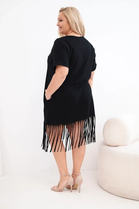  Sukienka damska Plus Size z frędzlami LORENA (r.46-50) 