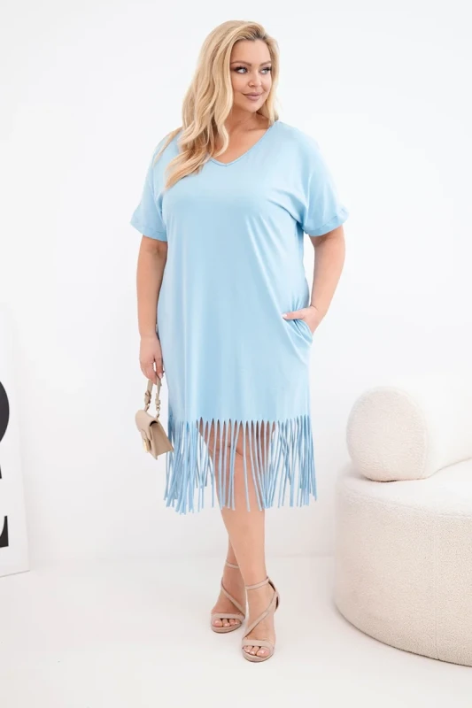  Sukienka damska Plus Size z frędzlami LORENA (r.46-50)  