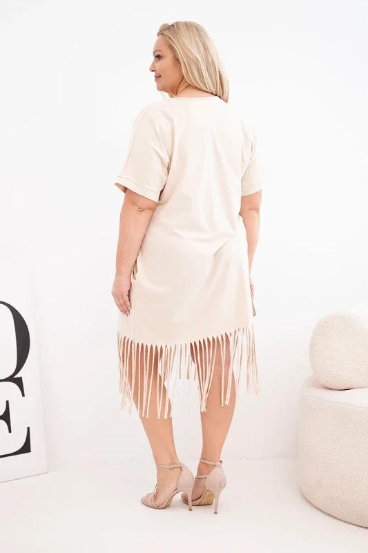  Sukienka damska Plus Size z frędzlami LORENA (r.46-50)   