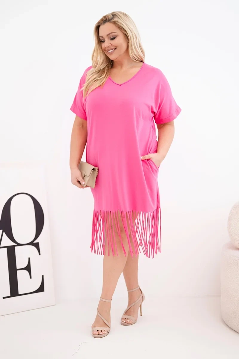  Sukienka damska Plus Size z frędzlami LORENA (r.46-50)    