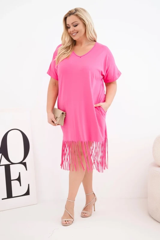  Sukienka damska Plus Size z frędzlami LORENA (r.46-50)    