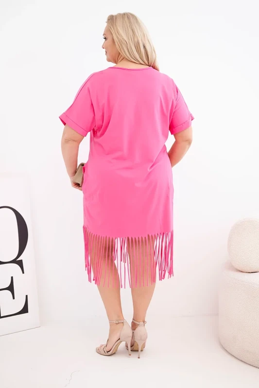 Sukienka damska Plus Size z frędzlami LORENA (r.46-50)    