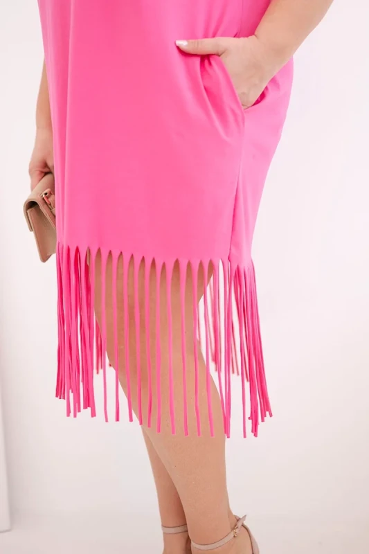  Sukienka damska Plus Size z frędzlami LORENA (r.46-50)    