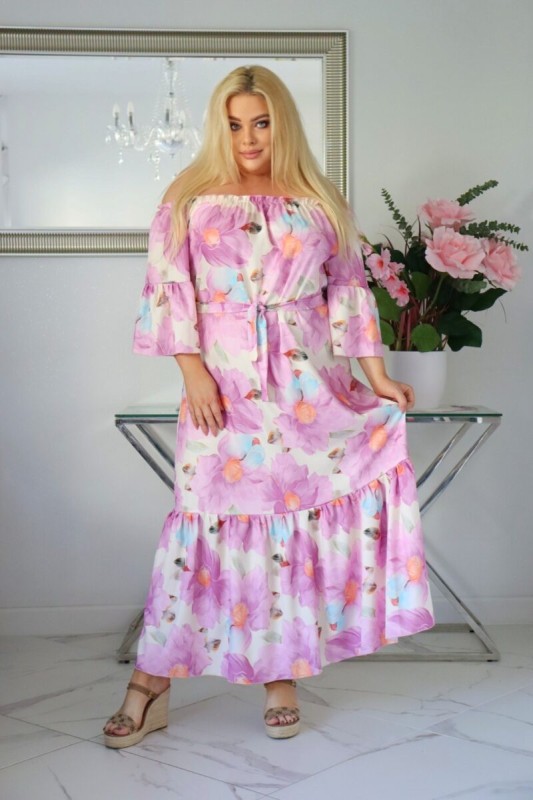 Sukienka HISZPANKA naturalny skład  S1021 ( r. 48-54)