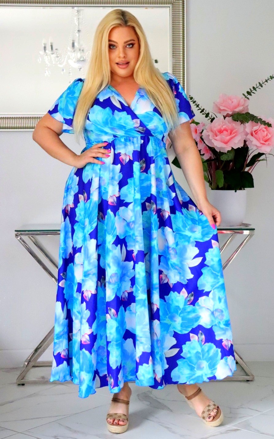 Sukienka plus size MAXI Naturalny Skład S1022 ( r. 48-54)