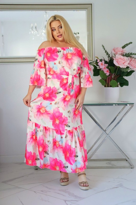 Sukienka HISZPANKA naturalny skład  S1021 ( r. 48-54)  