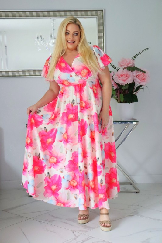 Sukienka plus size MAXI Naturalny Skład S1022 ( r. 48-54)  