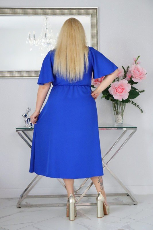 Sukienka plus size  MIDI naturalny Skład S1023 ( r. 48-54)  