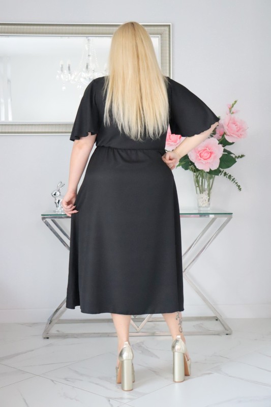Sukienka plus size  MIDI naturalny Skład S1023 ( r. 48-54)   