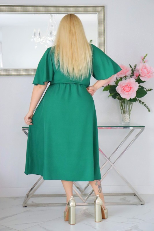 Sukienka plus size  MIDI naturalny Skład S1023 ( r. 48-54)    