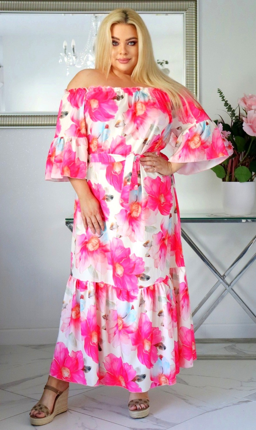 Sukienka HISZPANKA naturalny skład  S1021 ( r. 48-54)  