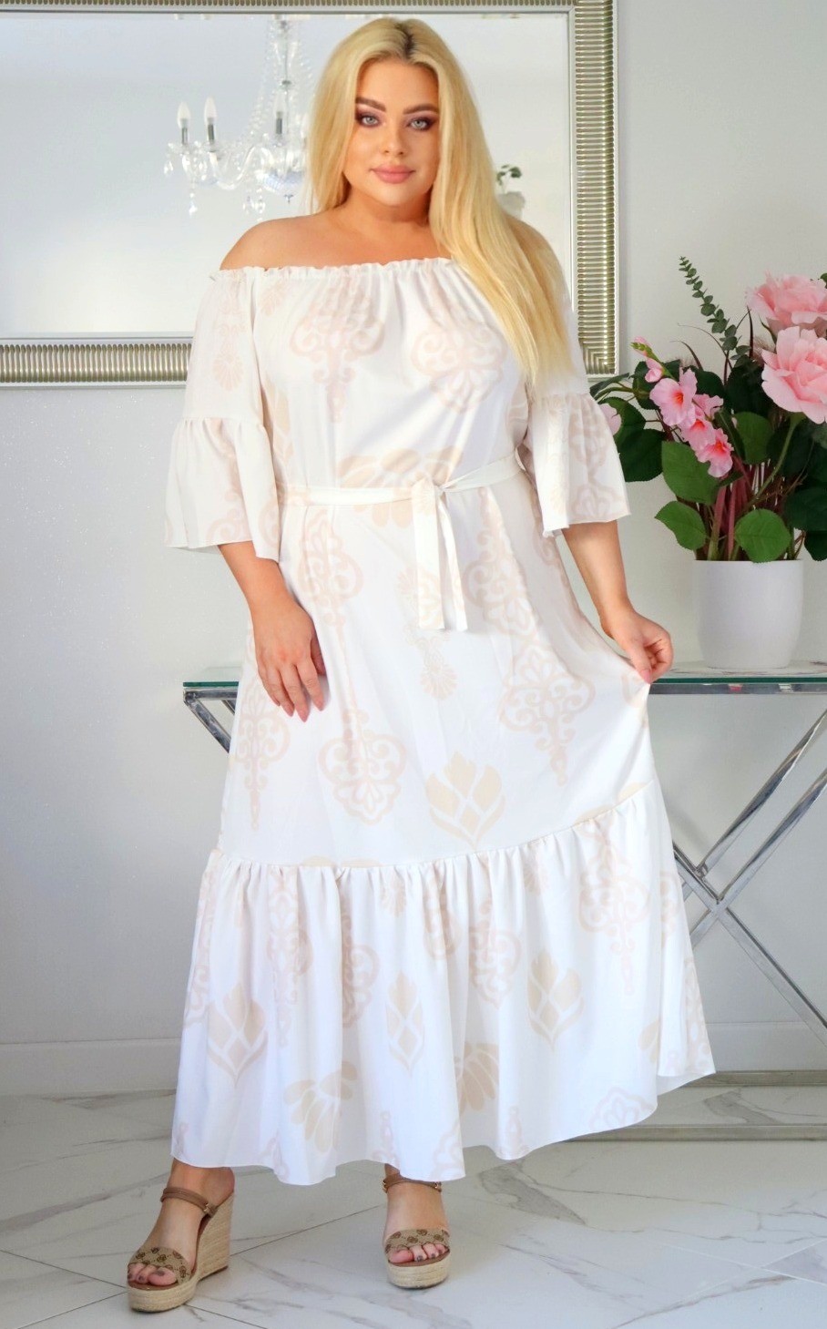 Sukienka HISZPANKA naturalny skład  S1021 ( r. 48-54) 