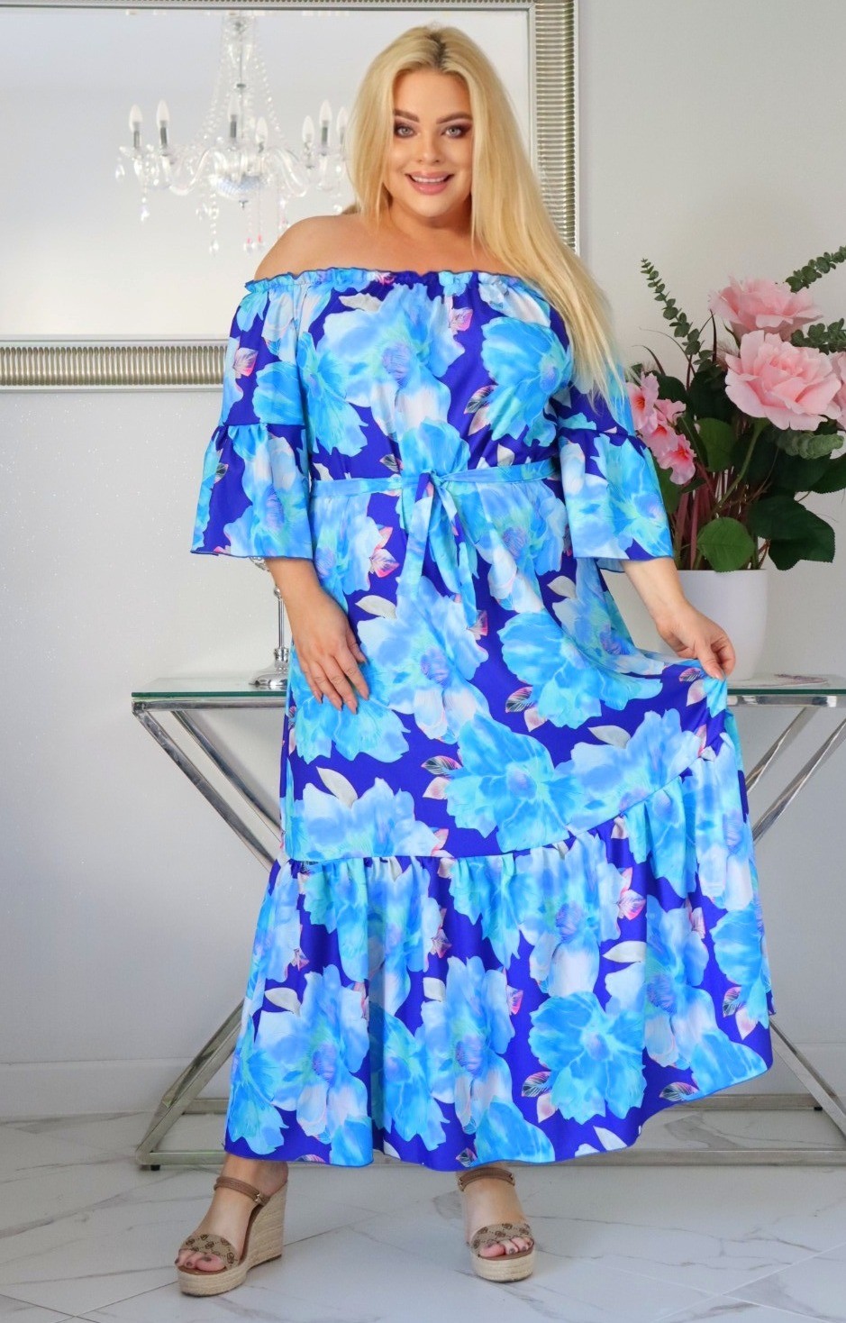 Sukienka HISZPANKA naturalny skład  S1021 ( r. 48-54)  