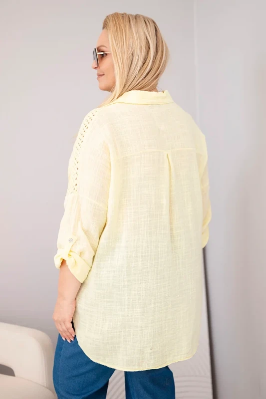 Koszula damska bawełniana Plus Size z koronkową wstawką LUCIA ( r. 46-50) 