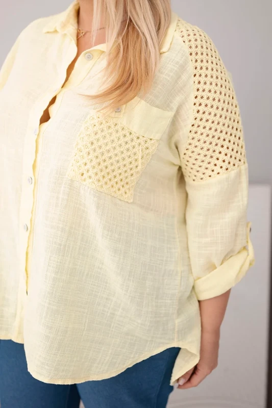 Koszula damska bawełniana Plus Size z koronkową wstawką LUCIA ( r. 46-50) 