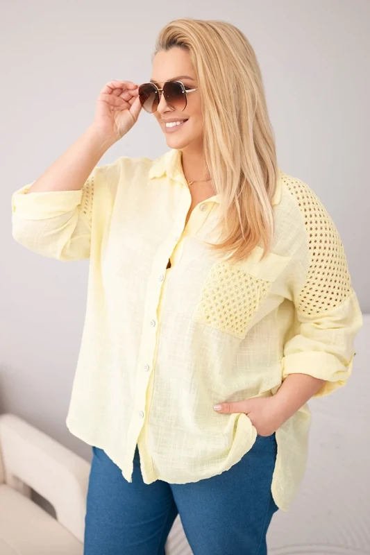 Koszula damska bawełniana Plus Size z koronkową wstawką LUCIA ( r. 46-50) 