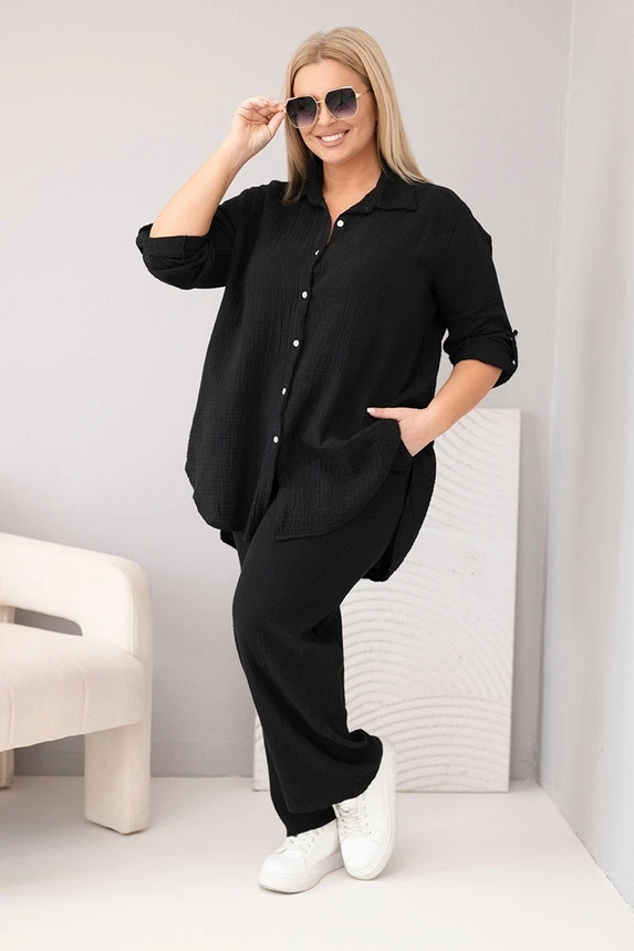 Komplet damski muślinowy Plus Size ( r. 46-48)   
