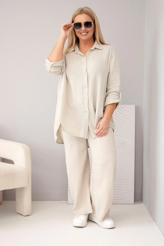 Komplet damski muślinowy Plus Size ( r. 46-48)    