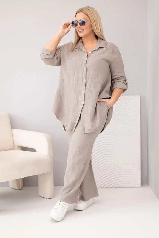 Komplet damski muślinowy Plus Size ( r. 46-48)     