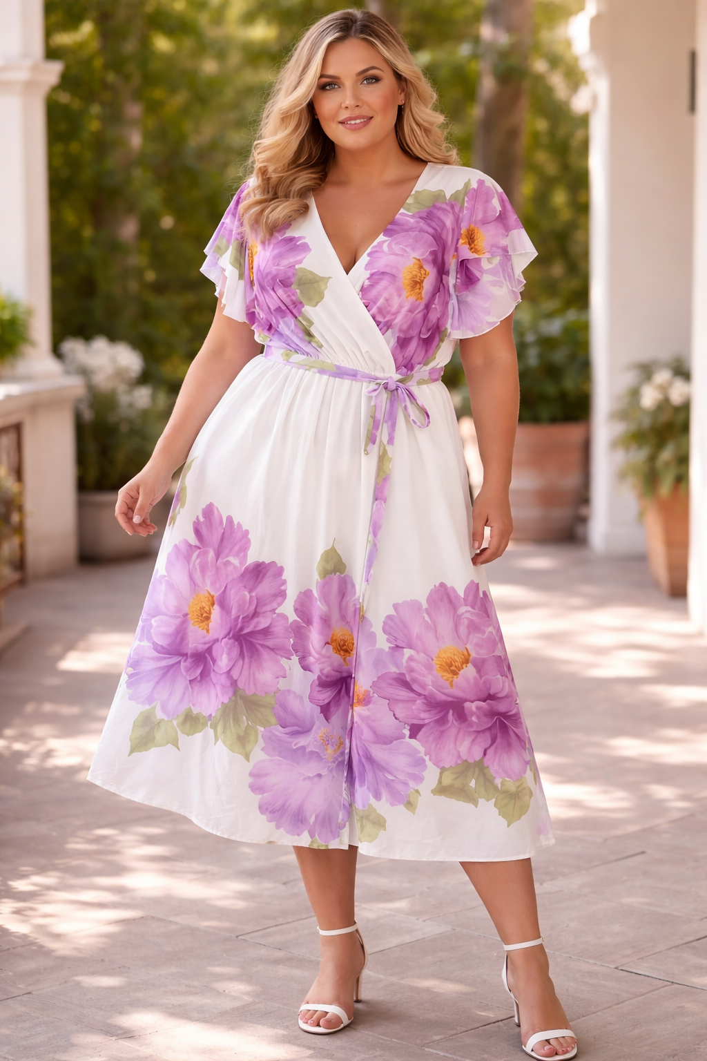 Sukienka szyfonowa plus size w kwiaty ( r. 46-52) KOLEKCJA LIMITOWANA  