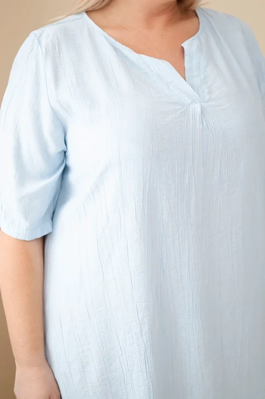 Sukienka damska wiskozowa oversize z dekoltem V Plus Size (r.46-48)  