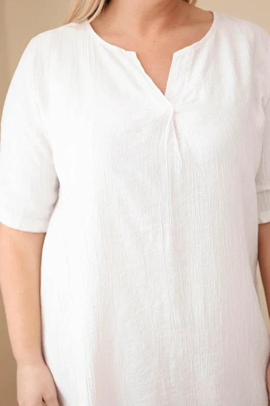 Sukienka damska wiskozowa oversize z dekoltem V Plus Size (r.46-48)   