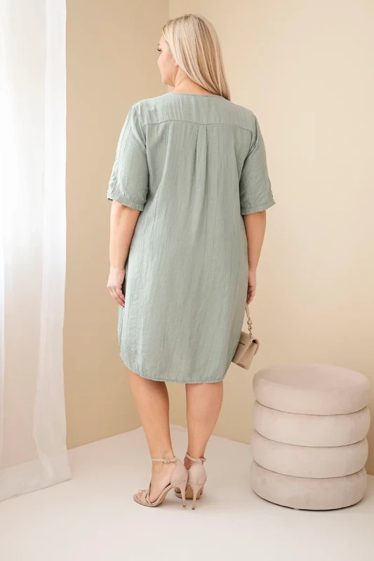 Sukienka damska wiskozowa oversize z dekoltem V Plus Size (r.46-48)    