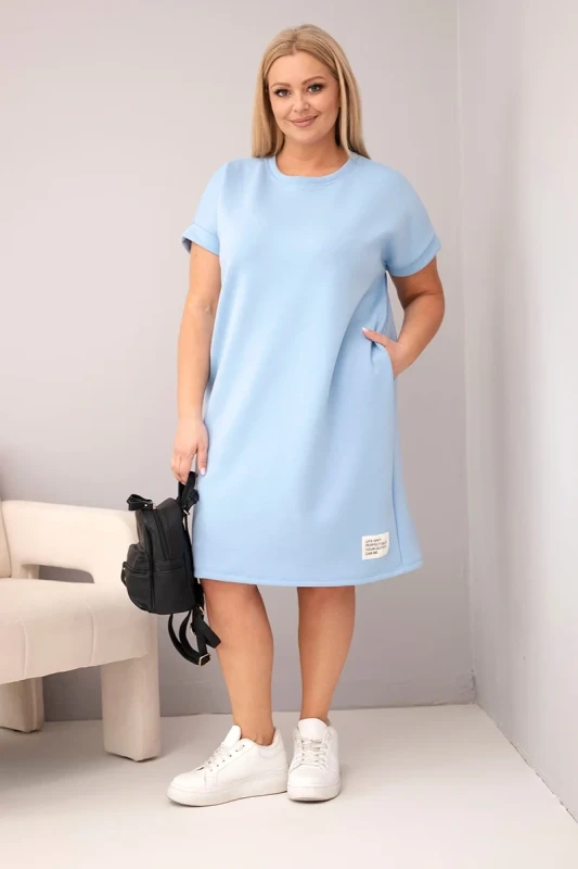 Sukienka damska oversize basic z kieszeniami Plus Size (r.46-48)    