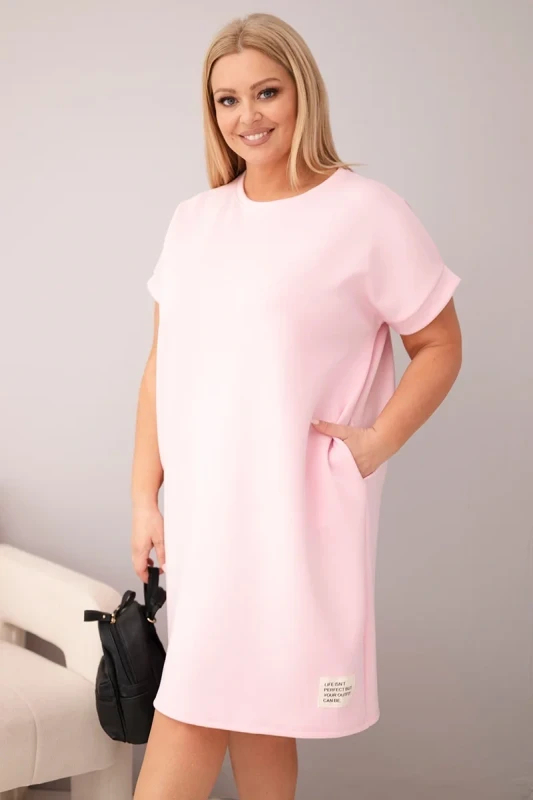 Sukienka damska oversize basic z kieszeniami Plus Size (r.46-48)      