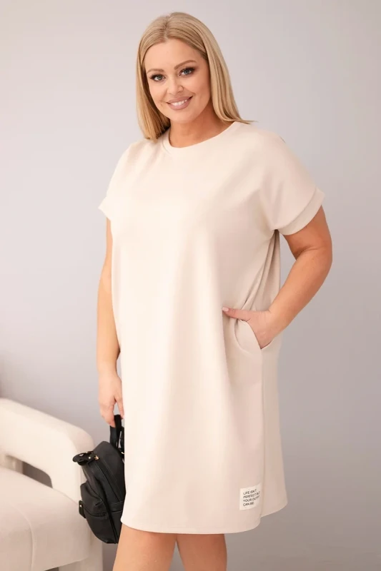 Sukienka damska oversize basic z kieszeniami Plus Size (r.46-48)  
