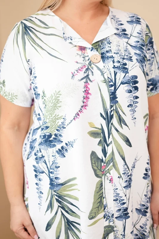 Sukienka damska wiskozowa oversize z guzikami Plus Size TROPIC (r.46-48)   