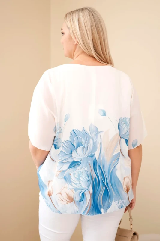 Bluzka damska oversize z kwiatowym printem Plus Size ( r. 48-54 ) 
