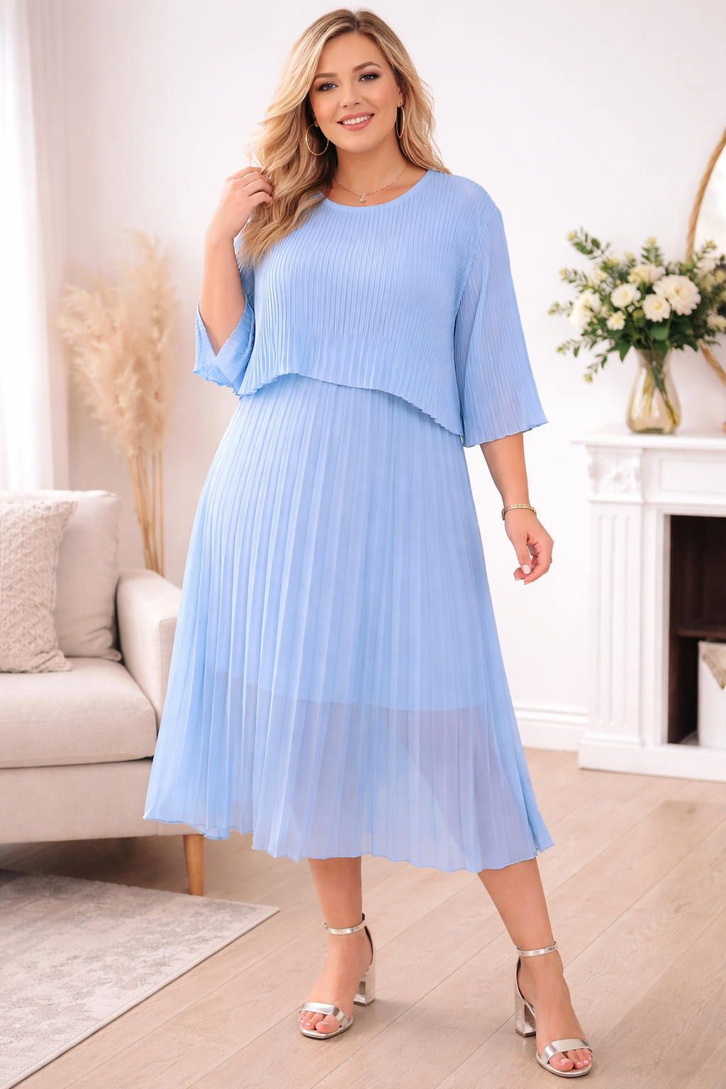 Sukienka plus size plisowana ( r. 46-52)