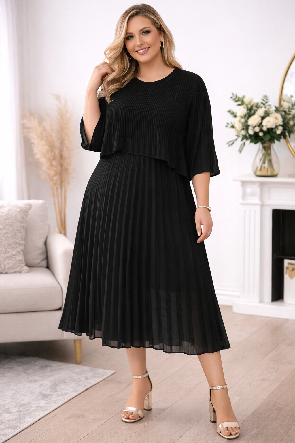 Sukienka plus size plisowana ( r. 46-52) 