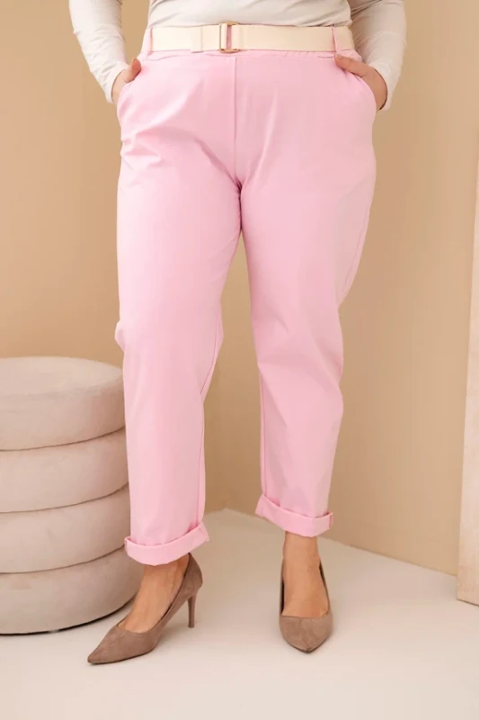 Spodnie plus size z paskiem ( 44-50)  