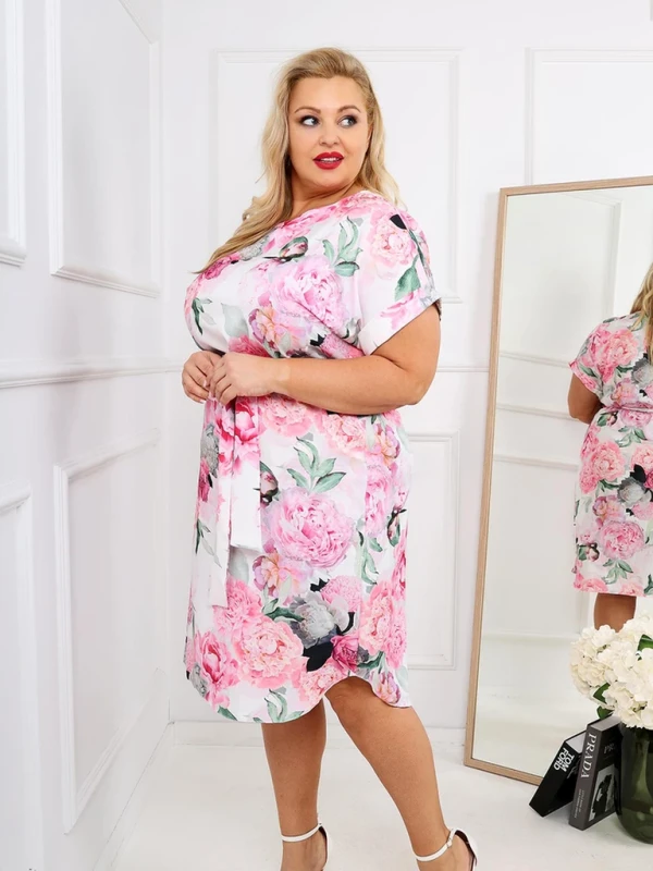 Sukienka plus size w kwiaty Mone ( r. 44-48)   