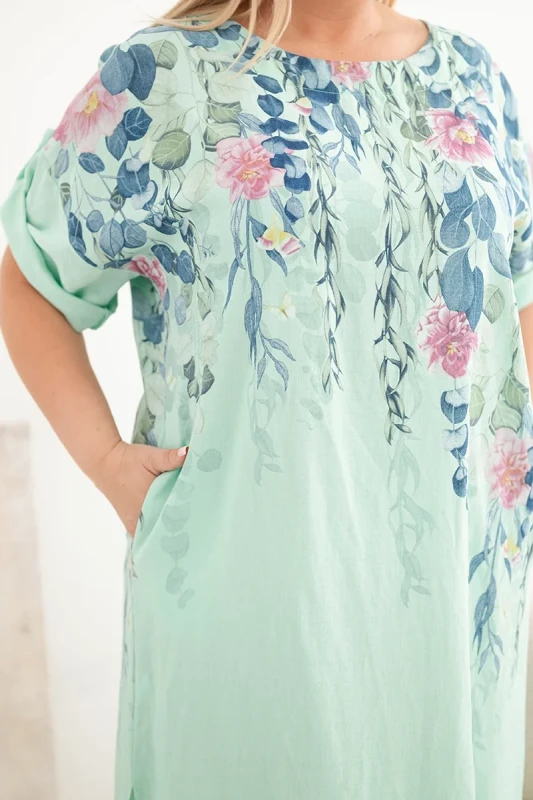 Sukienka plus size wiskozowa w kwiaty ( 46-50)