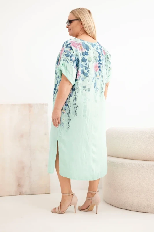 Sukienka plus size wiskozowa w kwiaty ( 46-50)