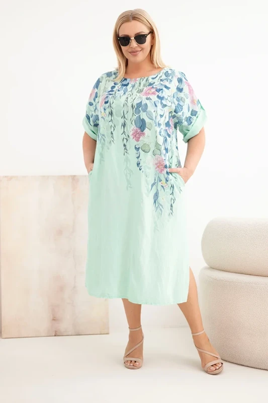 Sukienka plus size wiskozowa w kwiaty ( 46-50)