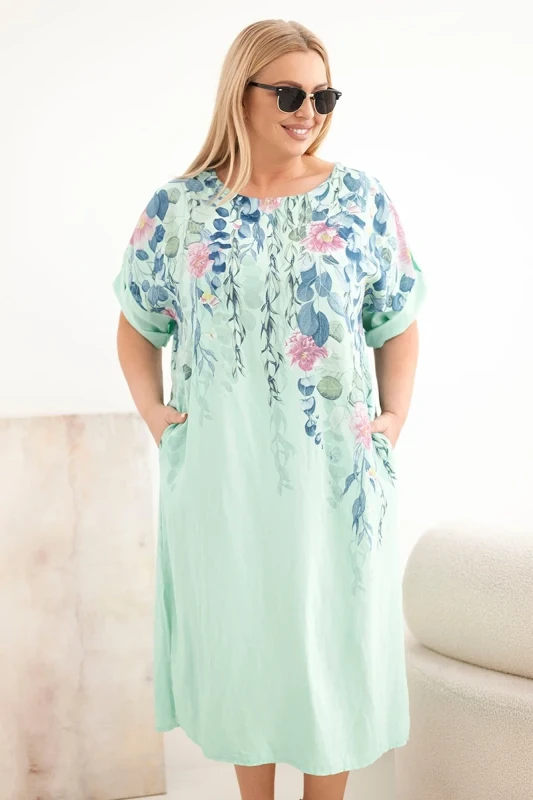 Sukienka plus size wiskozowa w kwiaty ( 46-50)