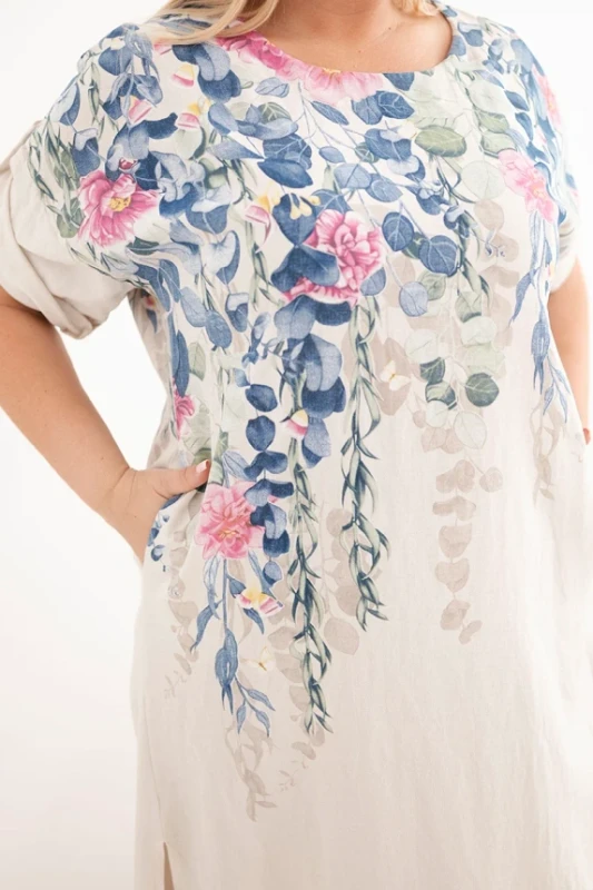 Sukienka plus size wiskozowa w kwiaty ( 46-50) 